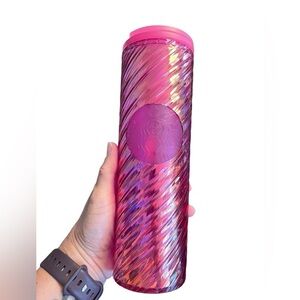 STARBUCKS‎ Pink Swirl Plastic Travel Cup